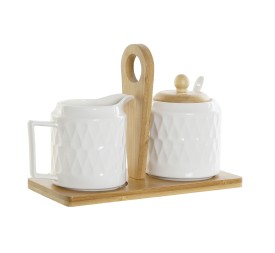 AZUCARERO SET 3 PORCELANA BAMBU 12X7,5X8,5 BLANCO