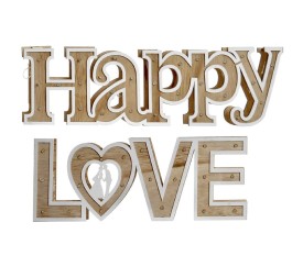 DECORACION LUMINOSA LED MDF 45X4X14,5 LOVE 2 SURT.