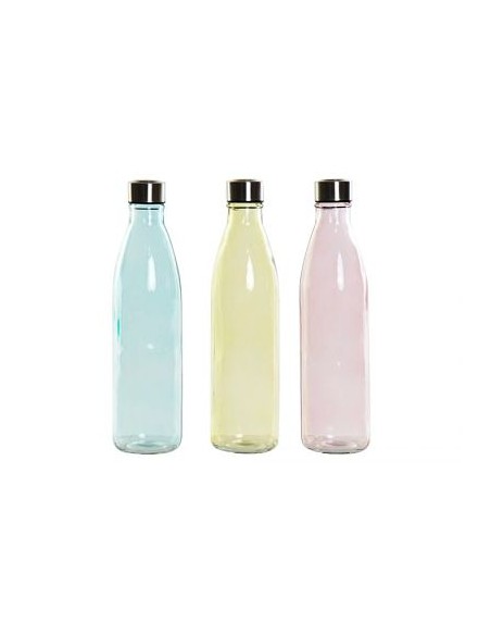 BOTELLA CRISTAL INOX 7,1X7,1X25,4 650 ML. 3 SURT.