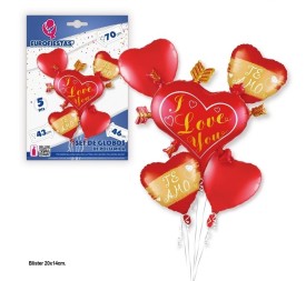 SET GLOBOS CORAZONES TE AMO PQ.12 C/120U