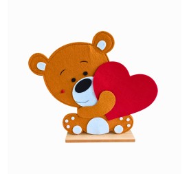 OSITO DE PELUCHE SENTADO CON CORAZON 32X4.5 H29