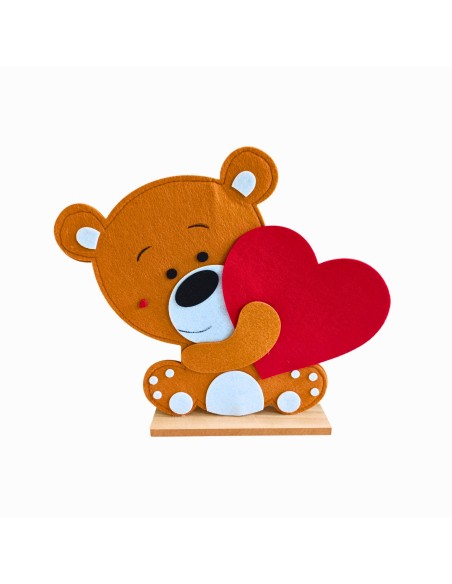 OSITO DE PELUCHE SENTADO CON CORAZON 32X4.5 H29