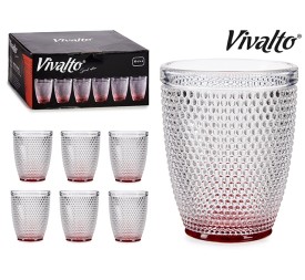 VASO CRISTAL PUNTOS AGUA 30CL ROJO 1 UNID