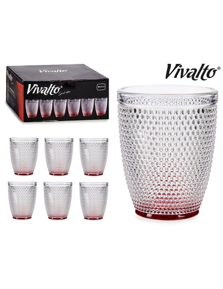 VASO CRISTAL PUNTOS AGUA 30CL ROJO 1 UNID
