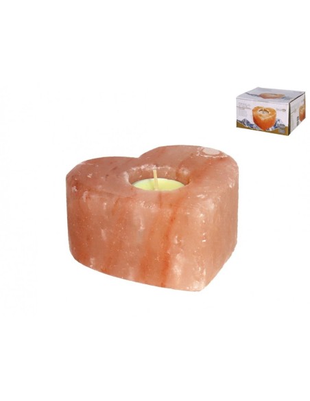 PORTAVELAS DE SAL CORAZÓN 11,5X6CM