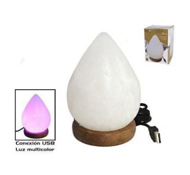 LÁMPARA DE SAL BLANCA LÁGRIMA USB