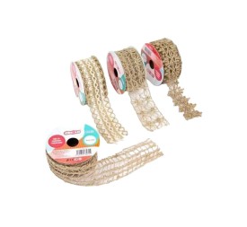 CINTA DE CAÑAMO TRENZADO DE COLORES 4CM X 1M