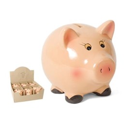 HUCHA CERDITA BRILLO 15 CM - CERAMICA