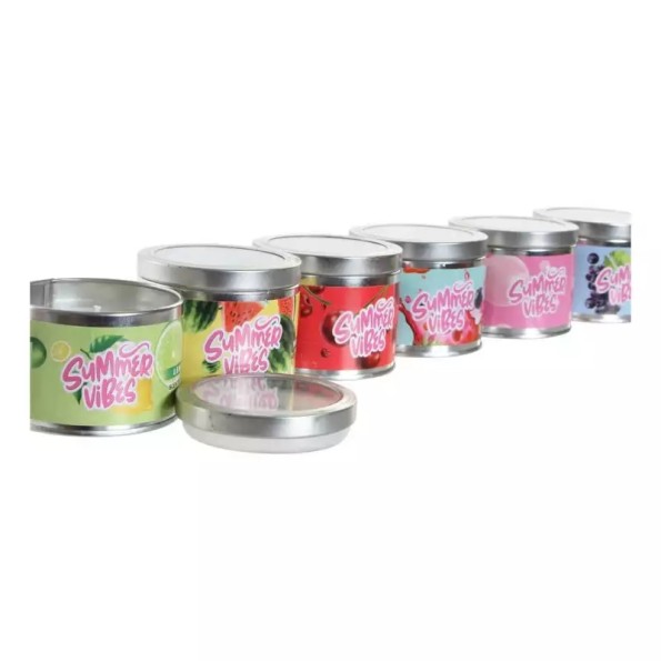 VELA PERFUME 7X7X6 UVA, SANDIA, CEREZA 6 SURT.