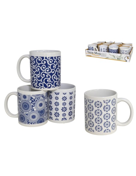 TAZA MUG 330ML FLOWERS 4 SURTIDOS