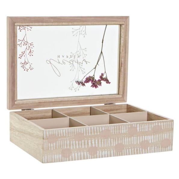 CAJA INFUSIONES MDF CRISTAL 24X16,5X7 NATURAL