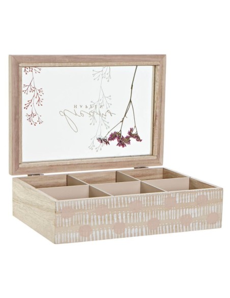 CAJA INFUSIONES MDF CRISTAL 24X16,5X7 NATURAL