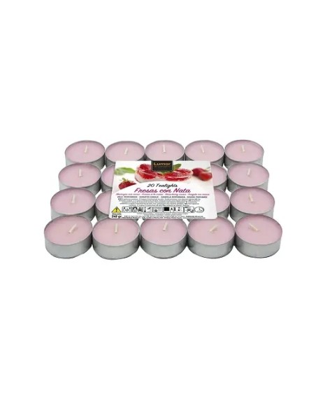 PACK 20 TEALIGHTS FRESAS CON NATA