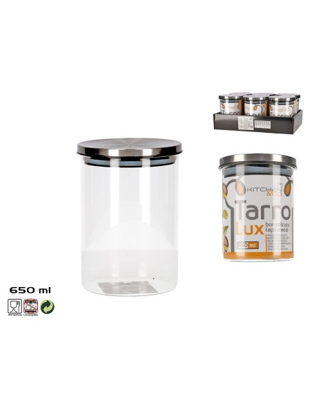 TARRO BOROSILICATO 650ML T/METAL LUX