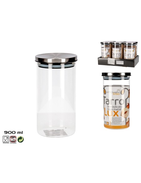 TARRO BOROSILICATO 900ML T/METAL LUX