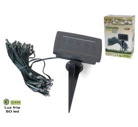 GUIRNALDA SOLAR PLÁSTICO 50 LED FRÍO 2MT