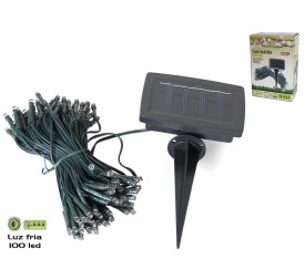 GUIRNALDA SOLAR PLÁSTICO 100 LED FRÍO 2M