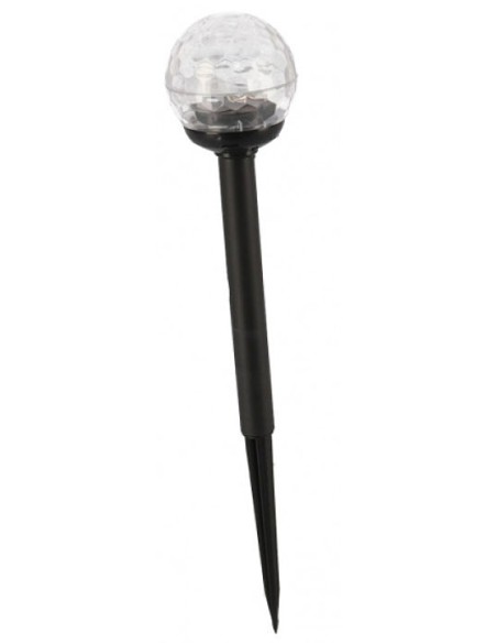 LÁMPARA SOLAR BOLA 1LED RGB 35CM