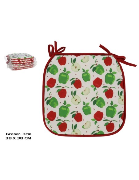 COJÍN SILLA MANZANAS 38X38X3 CM
