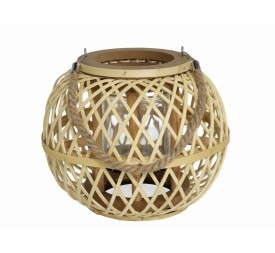 PORTAVELAS C/VASO CRISTAL TIMÓN 22X26CM