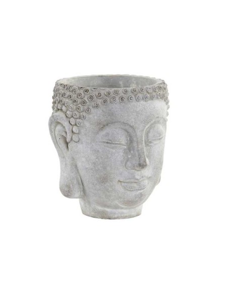 MACETERO CEMENTO 19X18X20 BUDA ENVEJECIDO GRIS