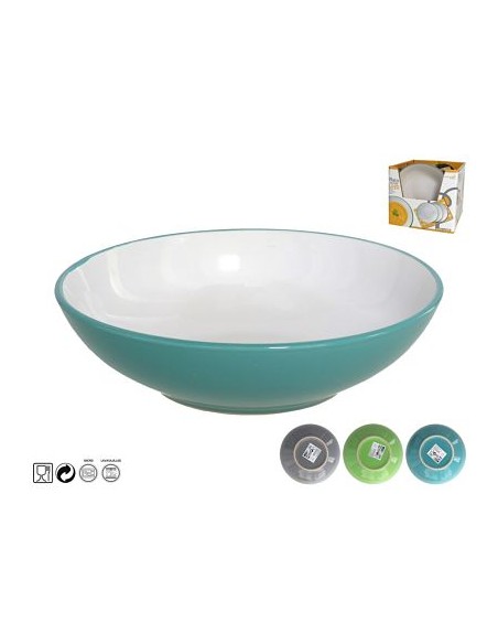 PLATO HONDO GRÉS BICOLOR 20CM LUGO 3SURT