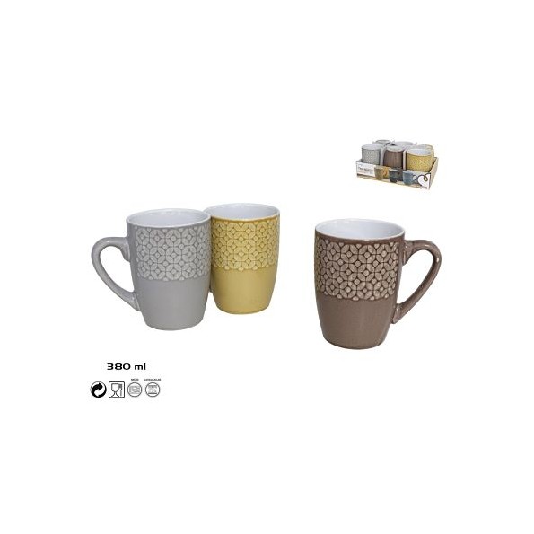 TAZA MUG GRÉS 350ML DROPS 3 SURTIDOS