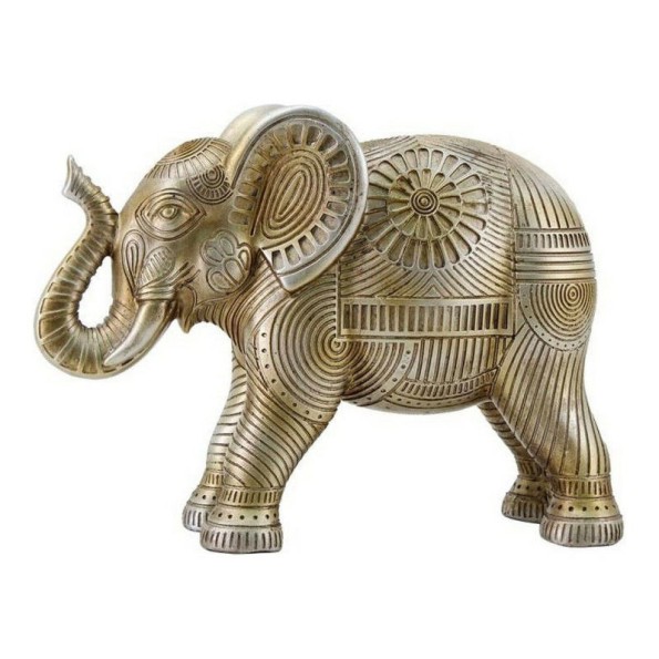 FIGURA RESINA 19,5X7X14,5 ELEFANTE DORADO