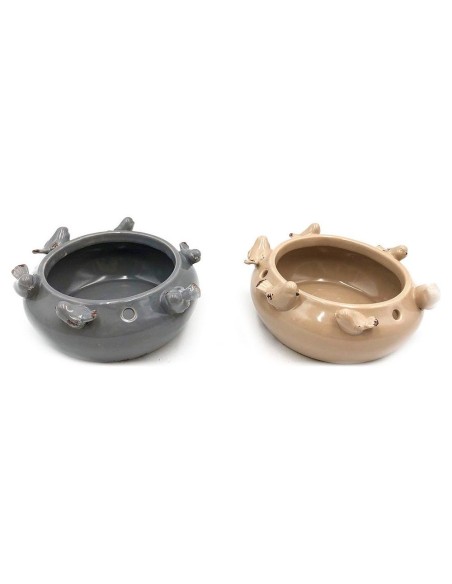 CENTRO MESA PORCELANA 16X16X7 PAJAROS 2 SURT.