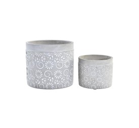 MACETERO SET 2 CEMENTO 17X17X15 ESTRELLAS GRIS