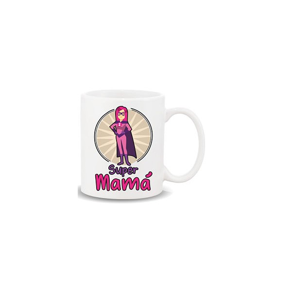 MUG CON MENSAJE ,SUPER MAMA