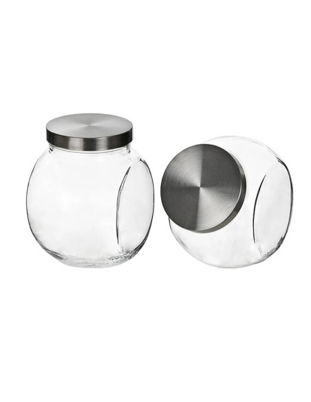 BOTE CRISTAL TAPA METAL 3L