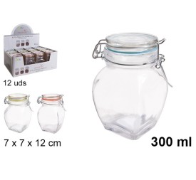 BOTE CRISTAL HERMETICO COLORES 300ml
