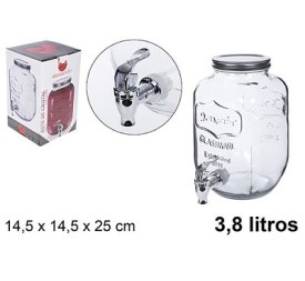 BOTE CRISTAL DISPENSADOR BEBIDAS CON GRIFO 3,8L
