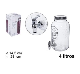 BOTE CRISTAL DISPENSADOR BEBIDAS CON GRIFO 4L