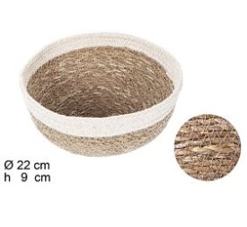 BOWL REDONDO SEAGRASS CON BORDE YUTE (8118)