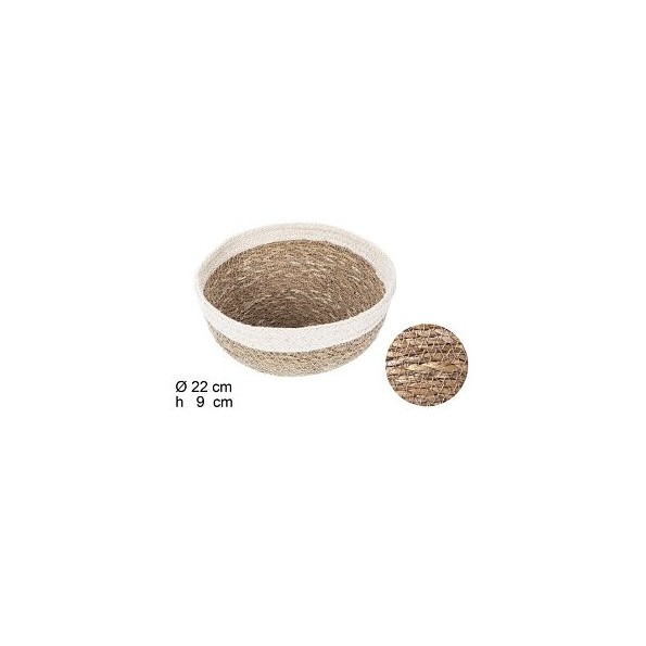 BOWL REDONDO SEAGRASS CON BORDE YUTE (8118)