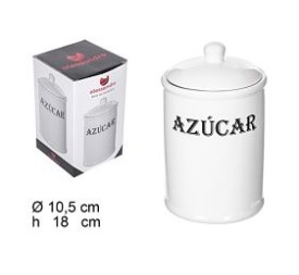 BOTE COCINA CON TAPA CERAMICA BLANCA