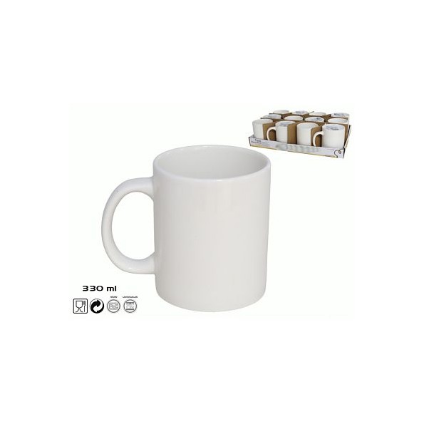 TAZA LUGO PORCELANA 330ML BLANCO