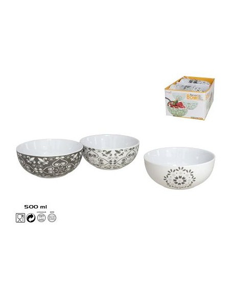 BOWL RENOIR 14CM PORCELANA 3 SURT BOWL RENOIR 14CM PORCELANA 3 SURT