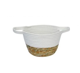 CESTA CUERDA (Blanco / Nat.) (25*15 Cm)