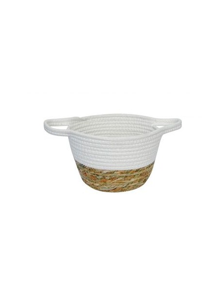 CESTA CUERDA (Blanco / Nat.) (25*15 Cm)
