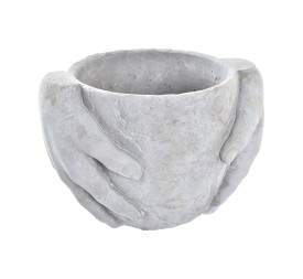 MACETERO CEMENTO 20X15X14 MANOS GRIS