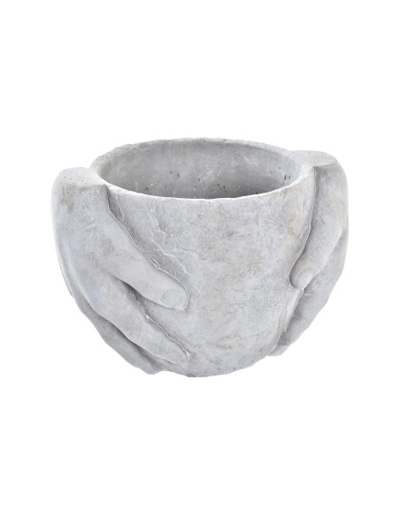 MACETERO CEMENTO 20X15X14 MANOS GRIS