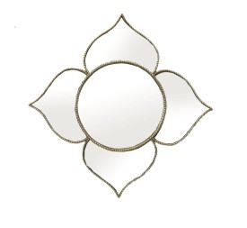 ESPEJO RESINA CRISTAL 38X1,5X38 FLOR DORADO