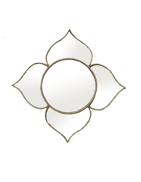 ESPEJO RESINA CRISTAL 38X1,5X38 FLOR DORADO