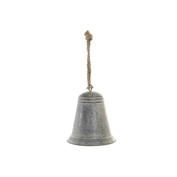 CAMPANA METAL CUERDA 24X24X52 ENVEJECIDO GRIS