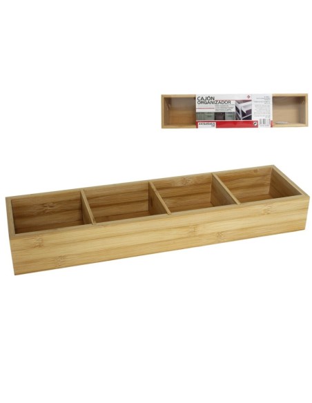 CAJON ORGANIZADOR BAMBÚ 44,5X10X6,5 CM