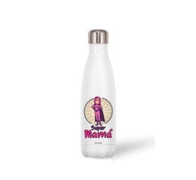 BOTELLA ACERO INOX 500 ML. SUPER MAMA 26X7CM