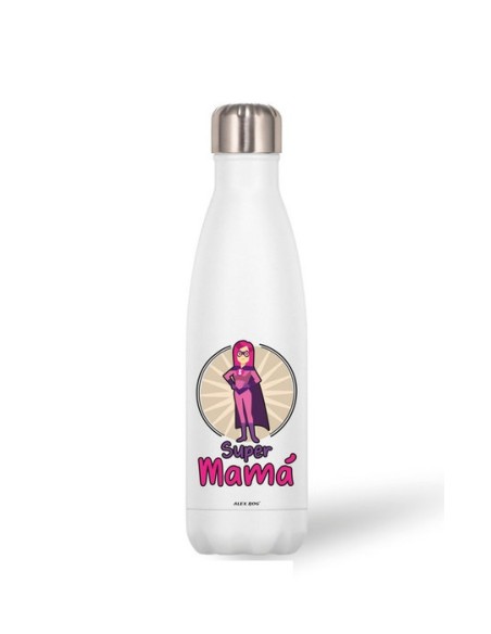 BOTELLA ACERO INOX 500 ML. SUPER MAMA 26X7CM